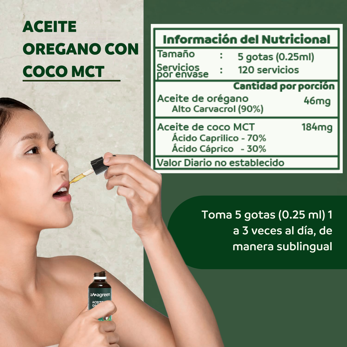 Aceite de Orégano y Aceite de Coco MCT en Gotas 30 ml | formula 2 en 1