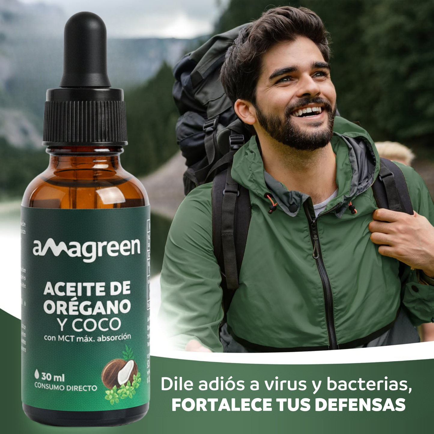 Pack Aceite de Orégano y Aceite de Coco MCT en Gotas 3 Und x 30 ml | formula 2 en 1