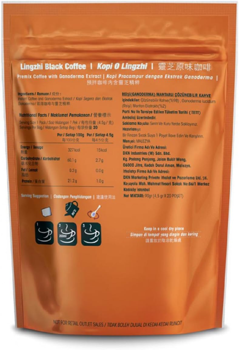 Cafe Negro 2 en 1 Lingzhi Coffe DXN Ganoderma lucidum 90g