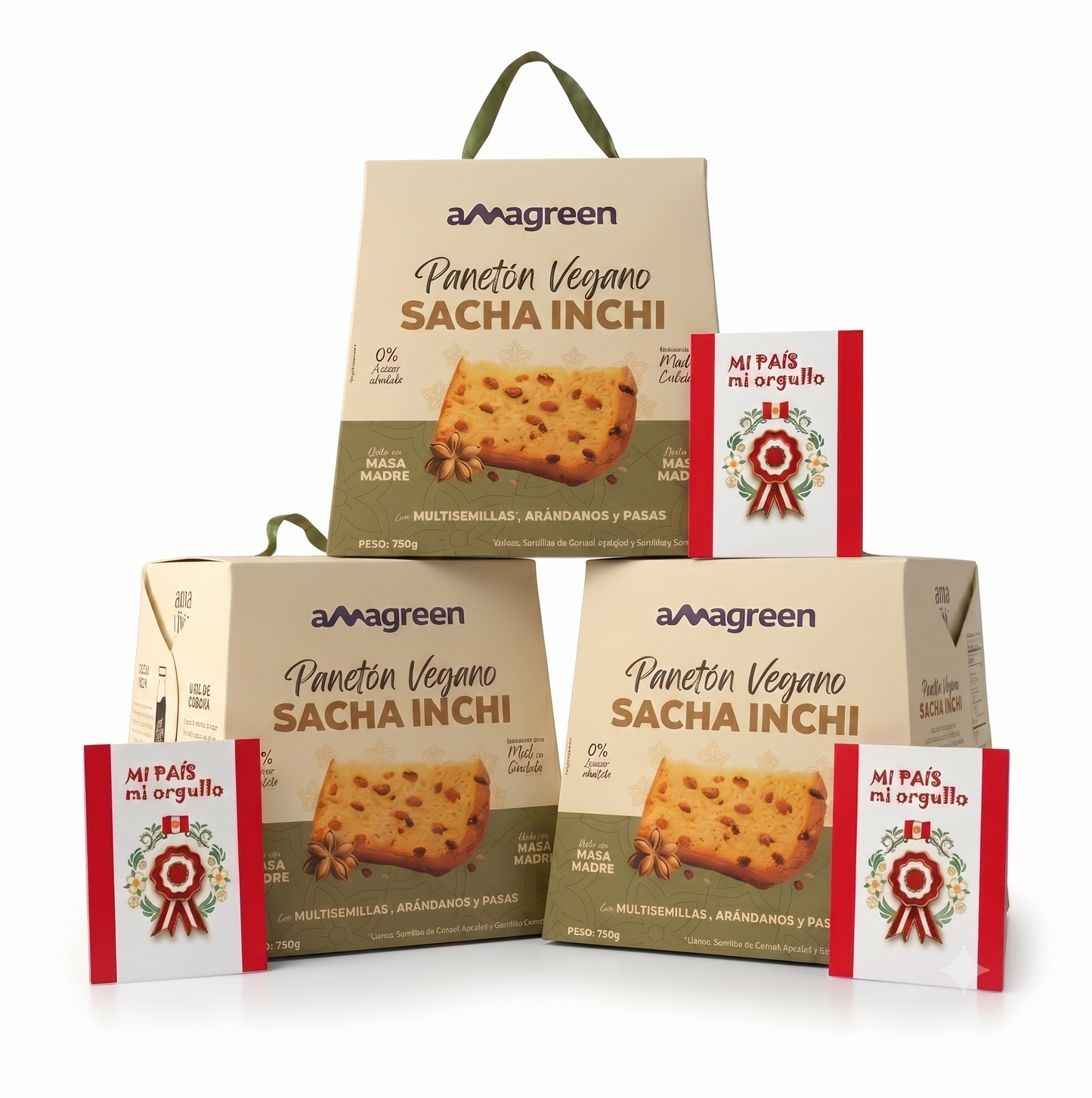 Panetón vegano sin azúcar Sacha Inchi, multisemillas y miel de Cabuya Pack 3 x 750g