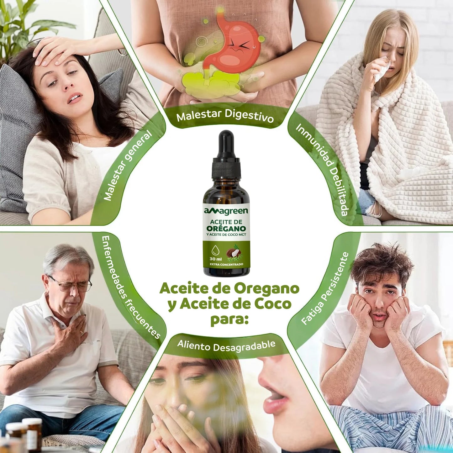 Aceite de Orégano y Aceite de Coco MCT en Gotas 30 ml | formula 2 en 1