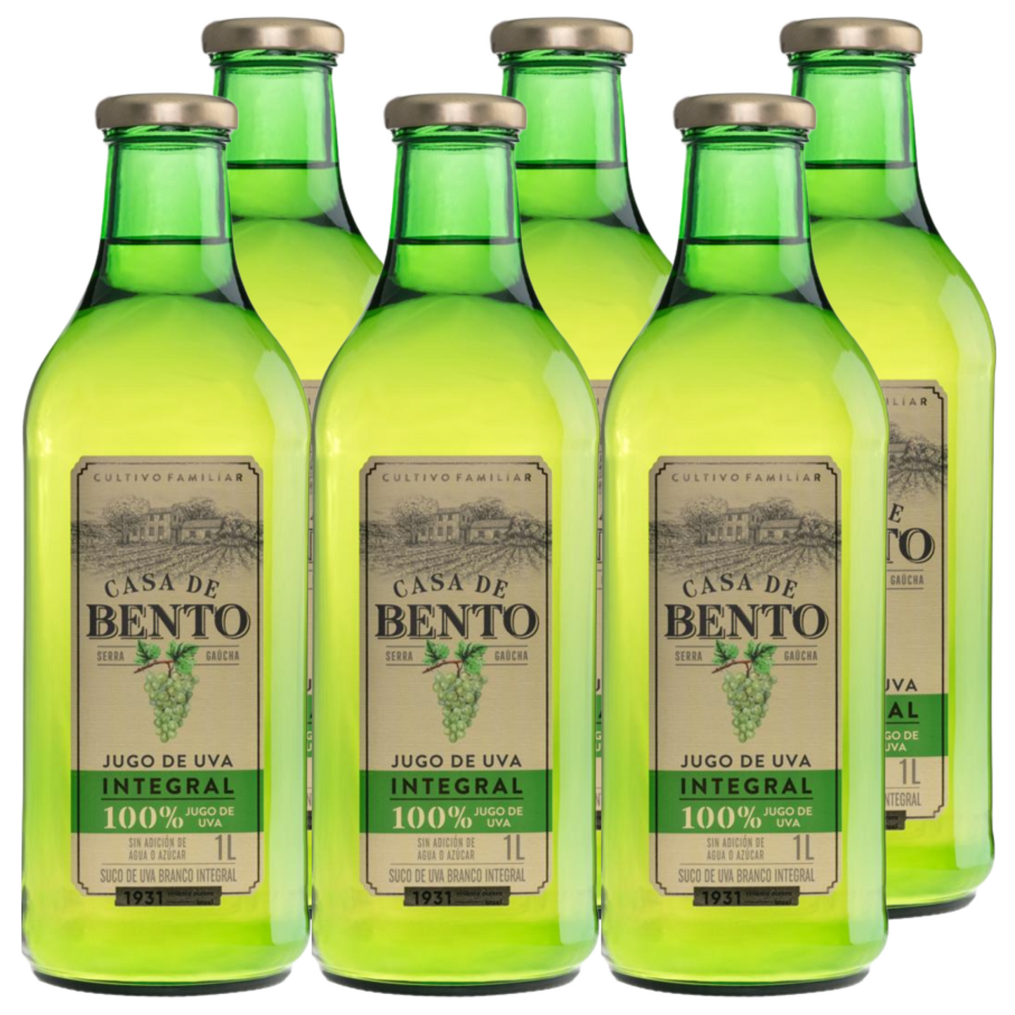 Pack Jugo de Uva Blanco Casa de Bento 6 und x 1Lt