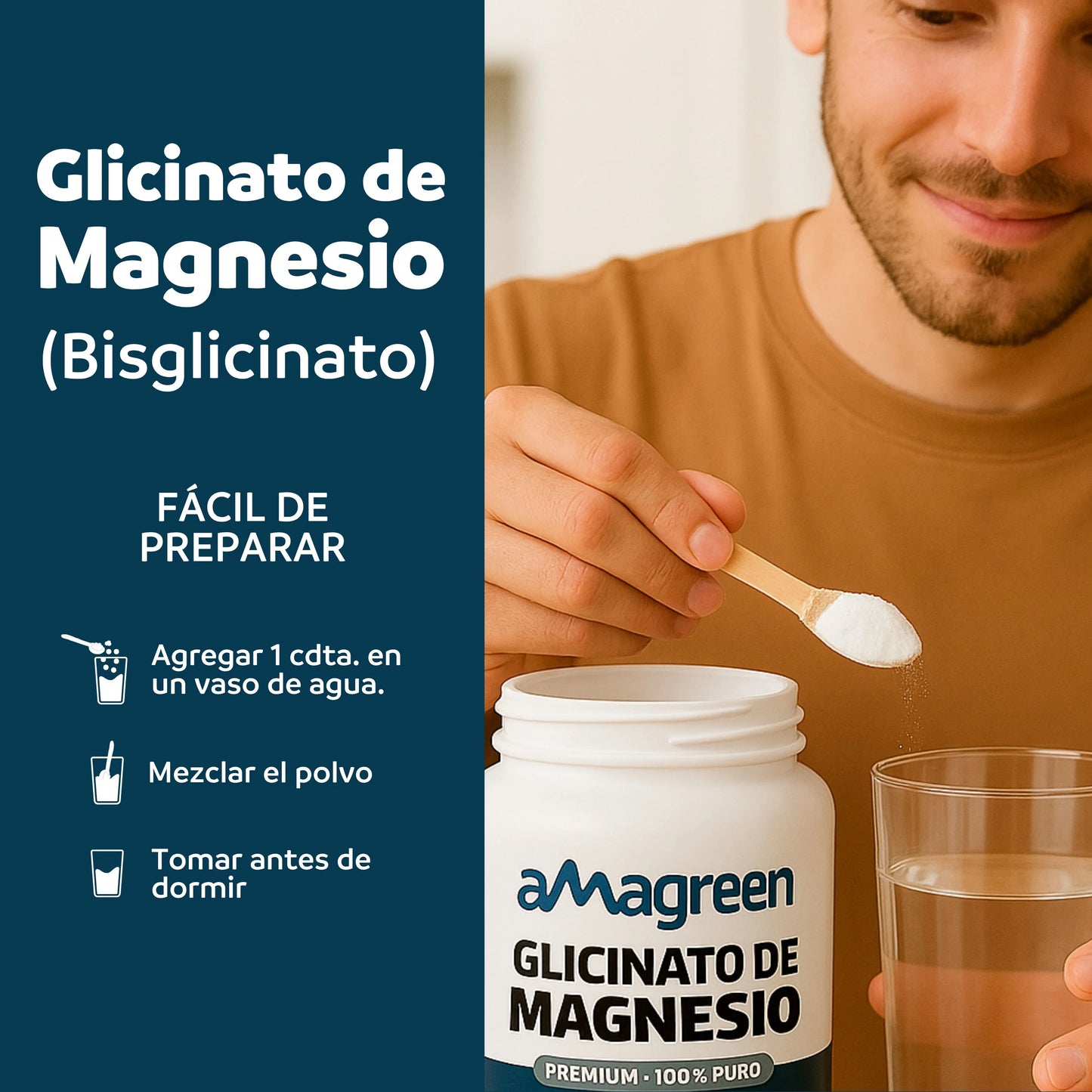 Glicinato de Magnesio 400g - Origen Alemán 100% PURO