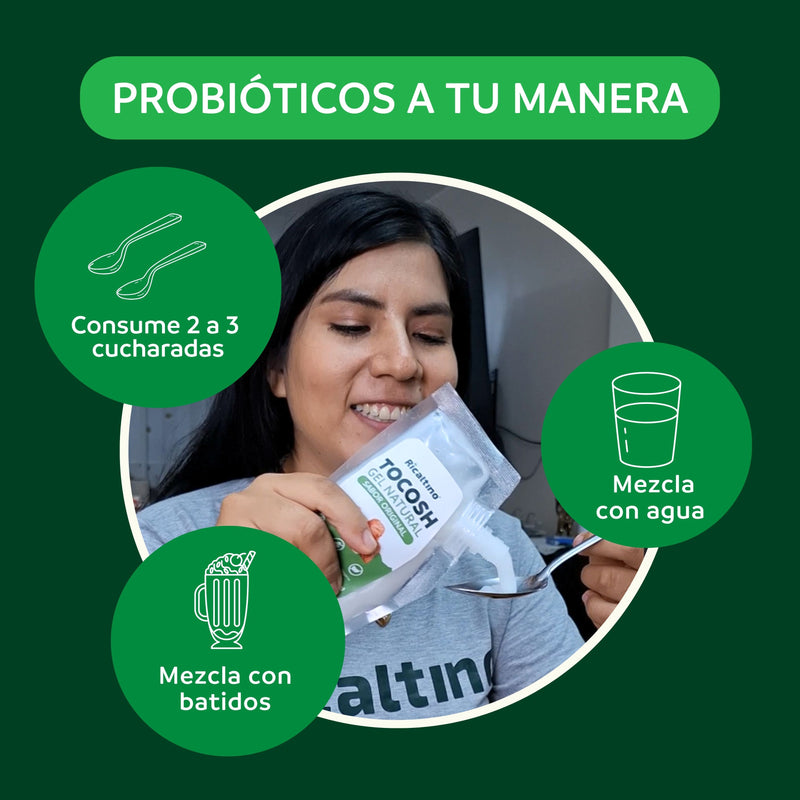 Gel probiótico de Tocosh sachet 150 g, original y algarrobo (Paquete de 12) - Combate la Gastritis