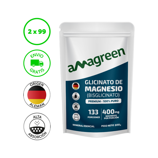 Glicinato de Magnesio 200g - Origen Alemán 100% PURO