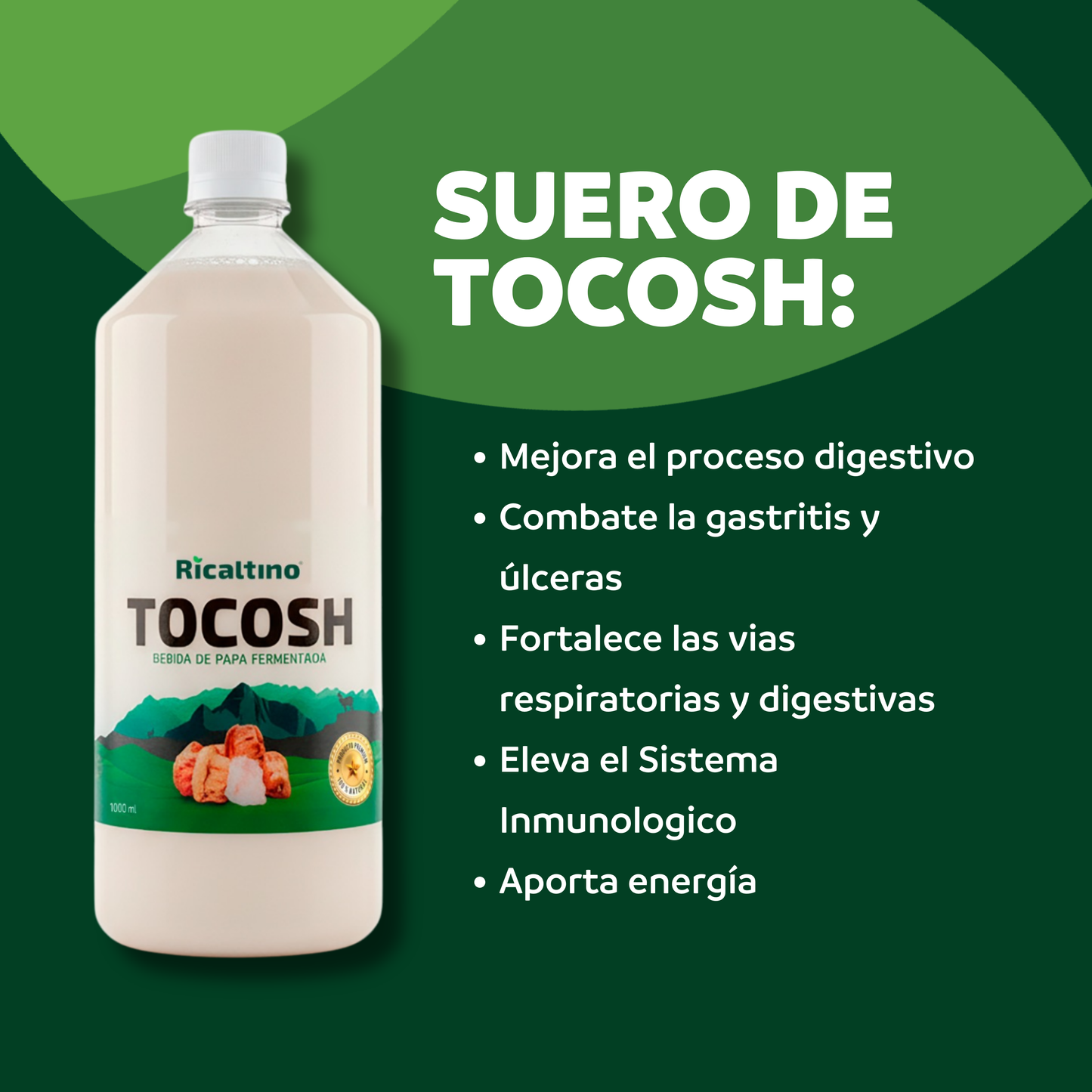 Suero de Tocosh Ricaltino botella 1 Lt (Paquete de 6)