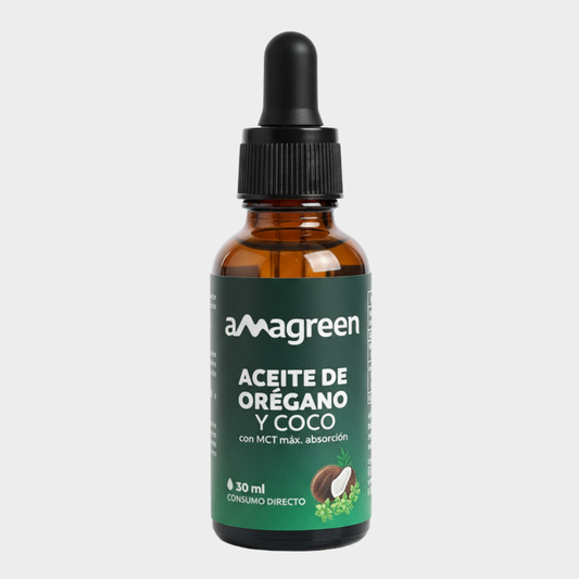 Aceite de Orégano y Aceite de Coco MCT  en Gotas 30 ml | formula 2 en 1