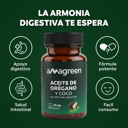 Aceite de Orégano y Aceite de Coco MCT en Cápsulas 60 unidades | formula 2 en 1