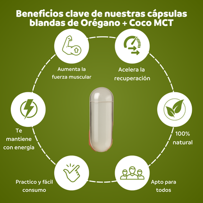 Aceite de Orégano y Aceite de Coco MCT en Cápsulas Pack 2 x 60 unidades | formula 2 en 1