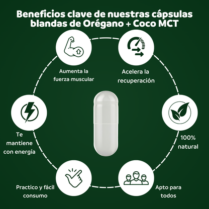 Aceite de Orégano y Aceite de Coco MCT en Cápsulas 60 unidades | formula 2 en 1
