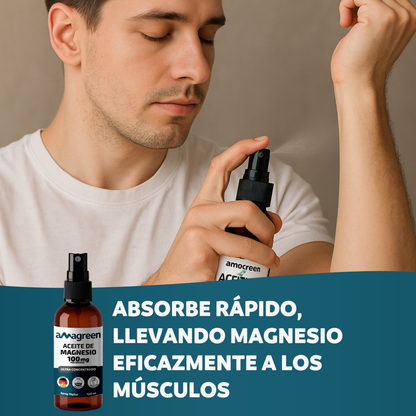Aceite de Magnesio en Spray Alta Concentración Amagreen 100 ml, origen alemán