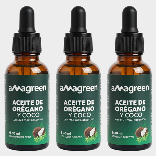 Aceite de Orégano y Aceite de Coco MCT en Gotas 3 Und x 30 ml | formula 2 en 1