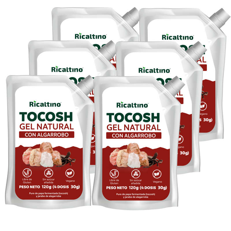 Gel probiótico y prebiótico de Tocosh con Algarrobo Ricaltino Pack 6 und x 150g