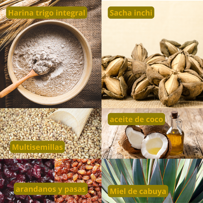 Panetón Vegano sin Azúcar Añadida con Sacha Inchi, Multisemillas y Miel de Cabuya 750 g