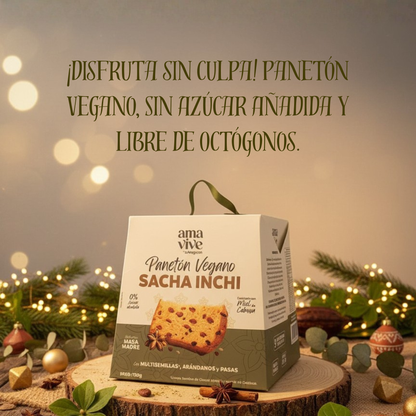 Panetón Vegano sin Azúcar Añadida con Sacha Inchi, Multisemillas y Miel de Cabuya 750 g