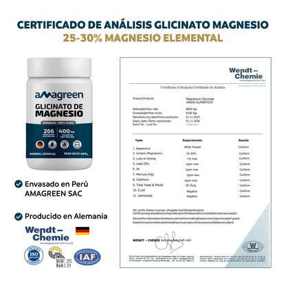 2 Unidades de Glicinato de Magnesio 200g - Origen Alemán 100% PURO