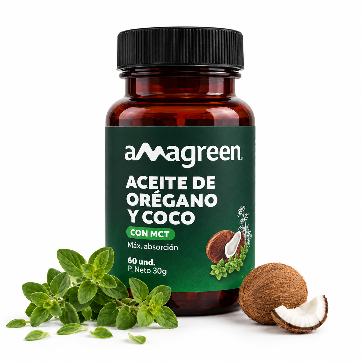 Aceite de Orégano y Aceite de Coco MCT | 60 Cápsulas