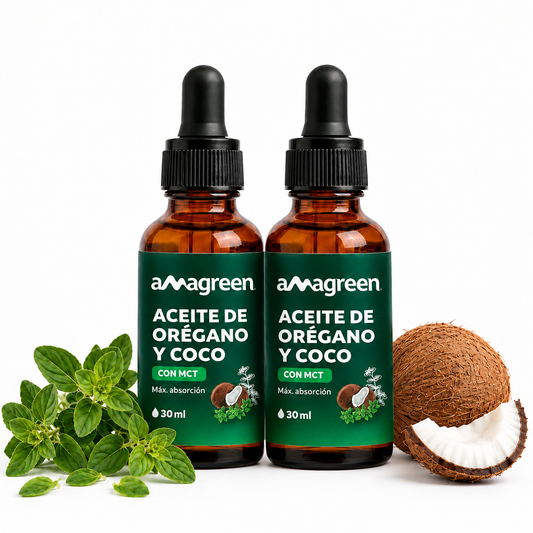 Pack Aceite de Orégano y Aceite de Coco MCT en Gotas 2 botellas 30 ml | 80% Carvacrol