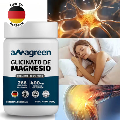 Glicinato de Magnesio 400g - Origen Alemán 100% PURO