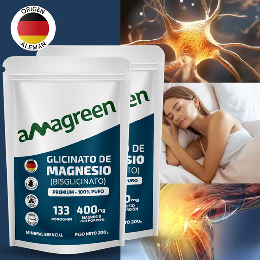 2 Unidades de Glicinato de Magnesio 200g - Origen Alemán 100% PURO