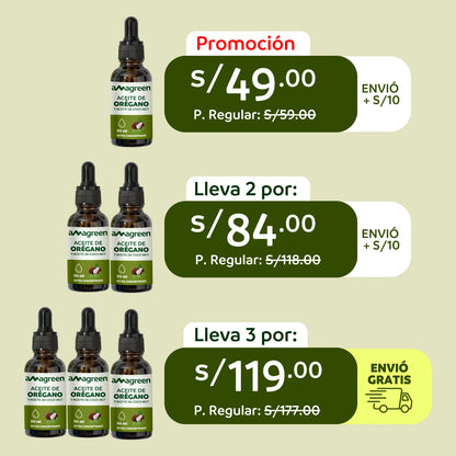 Aceite de Orégano y Aceite de Coco MCT  en Gotas 30 ml | formula 2 en 1