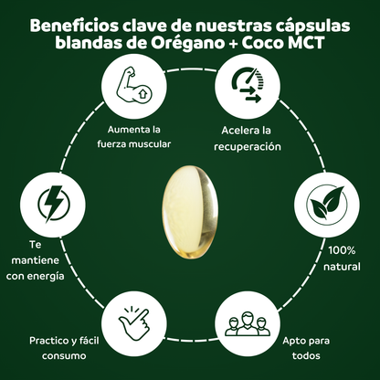 Pack Aceite de Orégano y Coco MCT 60 cápsulas + 30ml en gotas