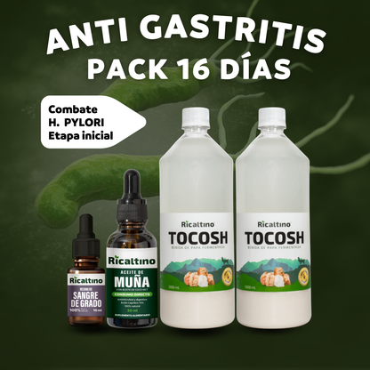 Pack Anti Gastritis 16 días - Combate Helicobacter Pylori etapa inicial