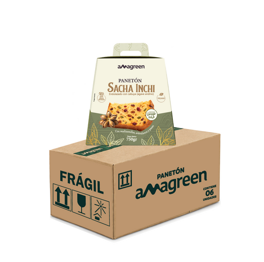 Panetón Vegano sin Azúcar Sacha Inchi, Multisemillas y Miel de Cabuya 6 cajas x 750g