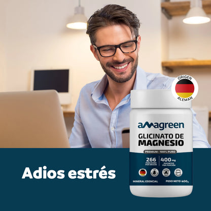 Glicinato de Magnesio 400g - Origen Alemán 100% PURO