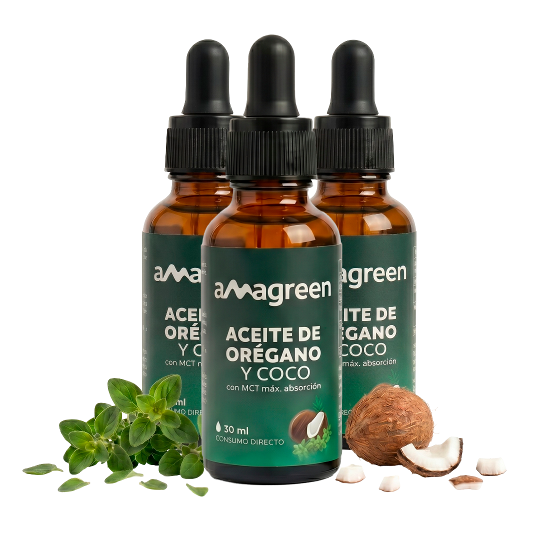 Pack Aceite de Orégano y Aceite de Coco MCT en Gotas 3 Und x 30 ml | formula 2 en 1