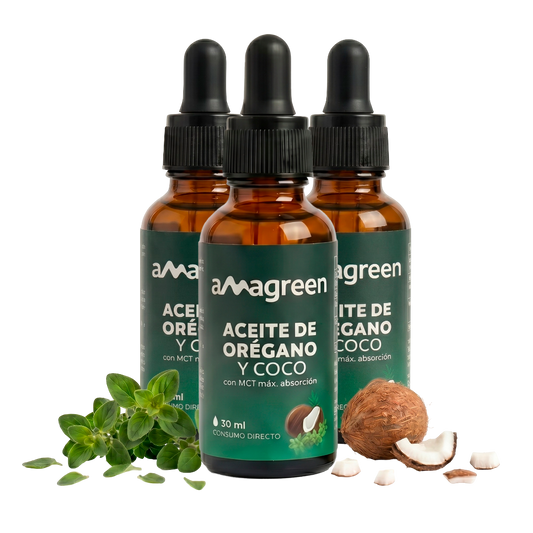 Pack Aceite de Orégano y Aceite de Coco MCT en Gotas 3 Und x 30 ml | formula 2 en 1