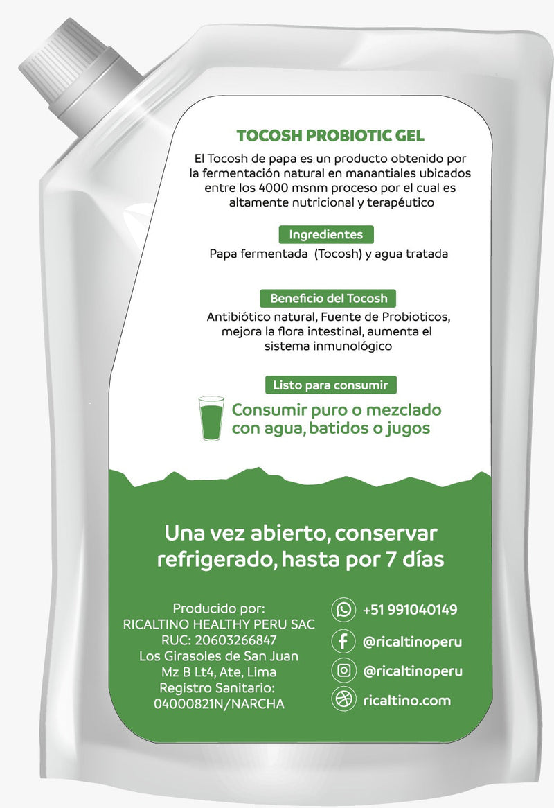 Gel probiótico de Tocosh sachet 150 g, original y algarrobo (Paquete de 6)