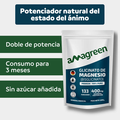 2 Unidades de Glicinato de Magnesio 200g - Origen Alemán 100% PURO