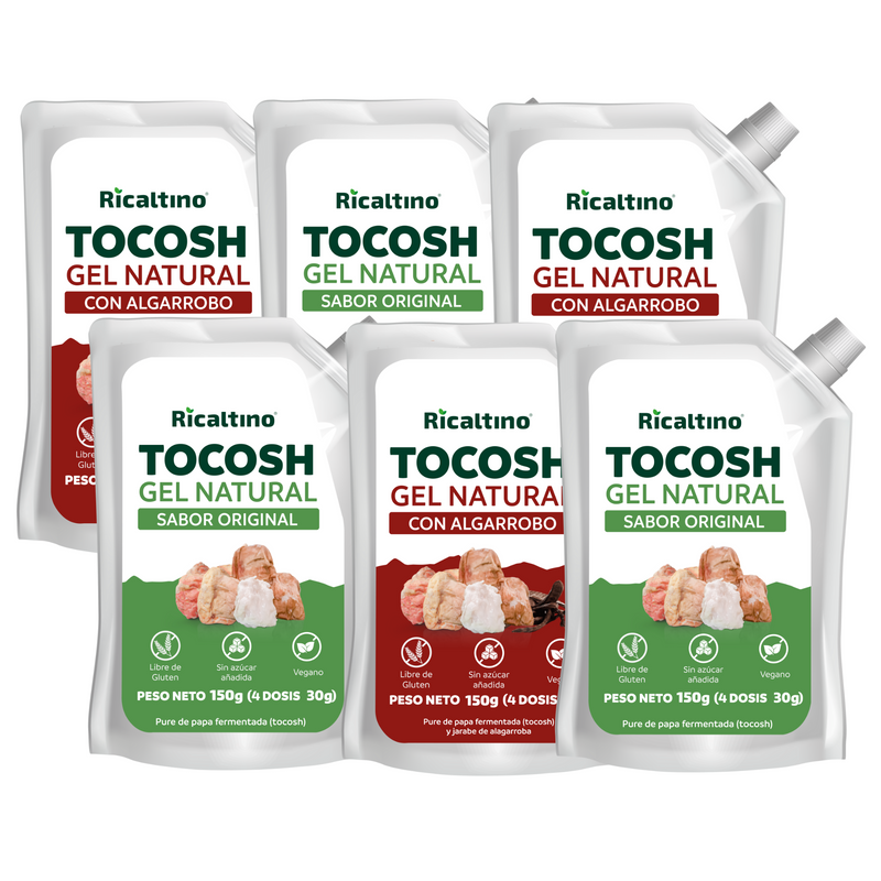 Gel probiótico de Tocosh sachet 150 g, original y algarrobo (Paquete de 6)