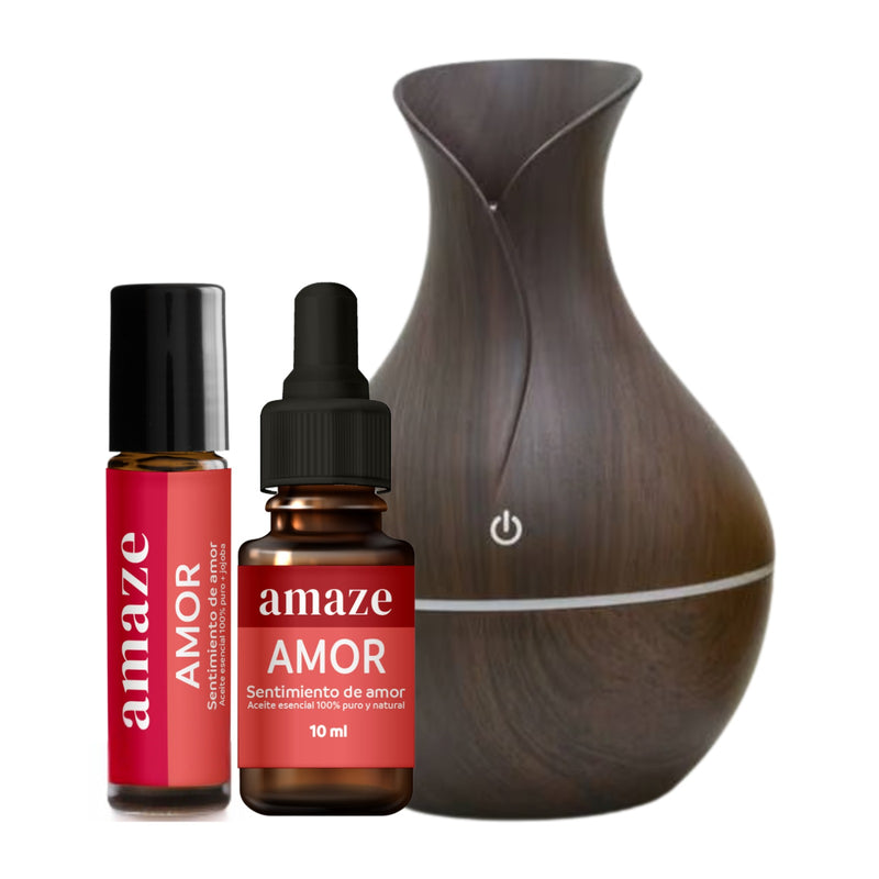 Pack AMOR: Difusor eléctico, blend de aceites esenciales corporal y para difusor