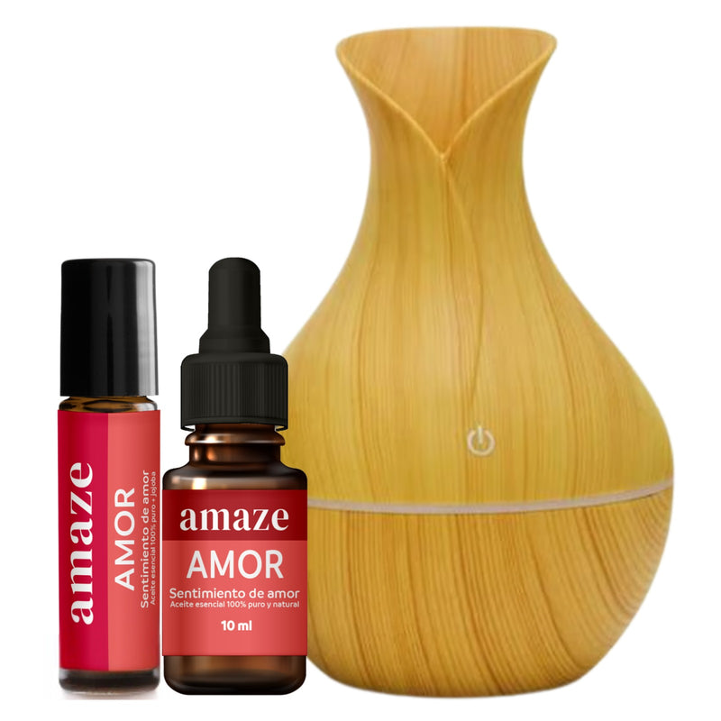 Pack AMOR: Difusor eléctico, blend de aceites esenciales corporal y para difusor