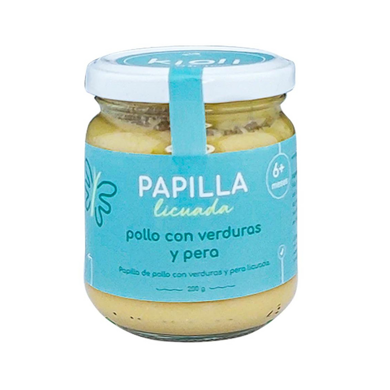 Papilla licuada pollo, verduras y pera Kigli 200g