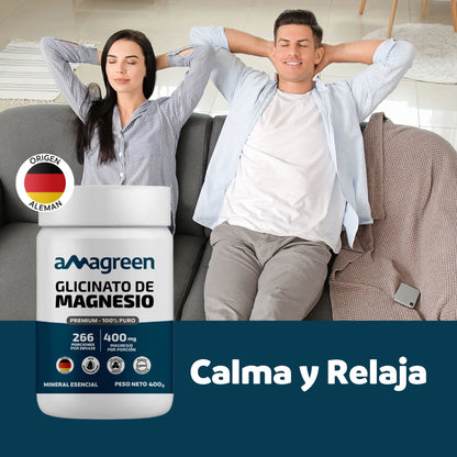 Glicinato de Magnesio 400g - Origen Alemán 100% PURO