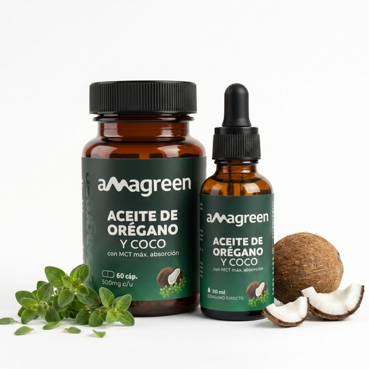 Pack Aceite de Orégano y Coco MCT 60 cápsulas + 30ml en gotas