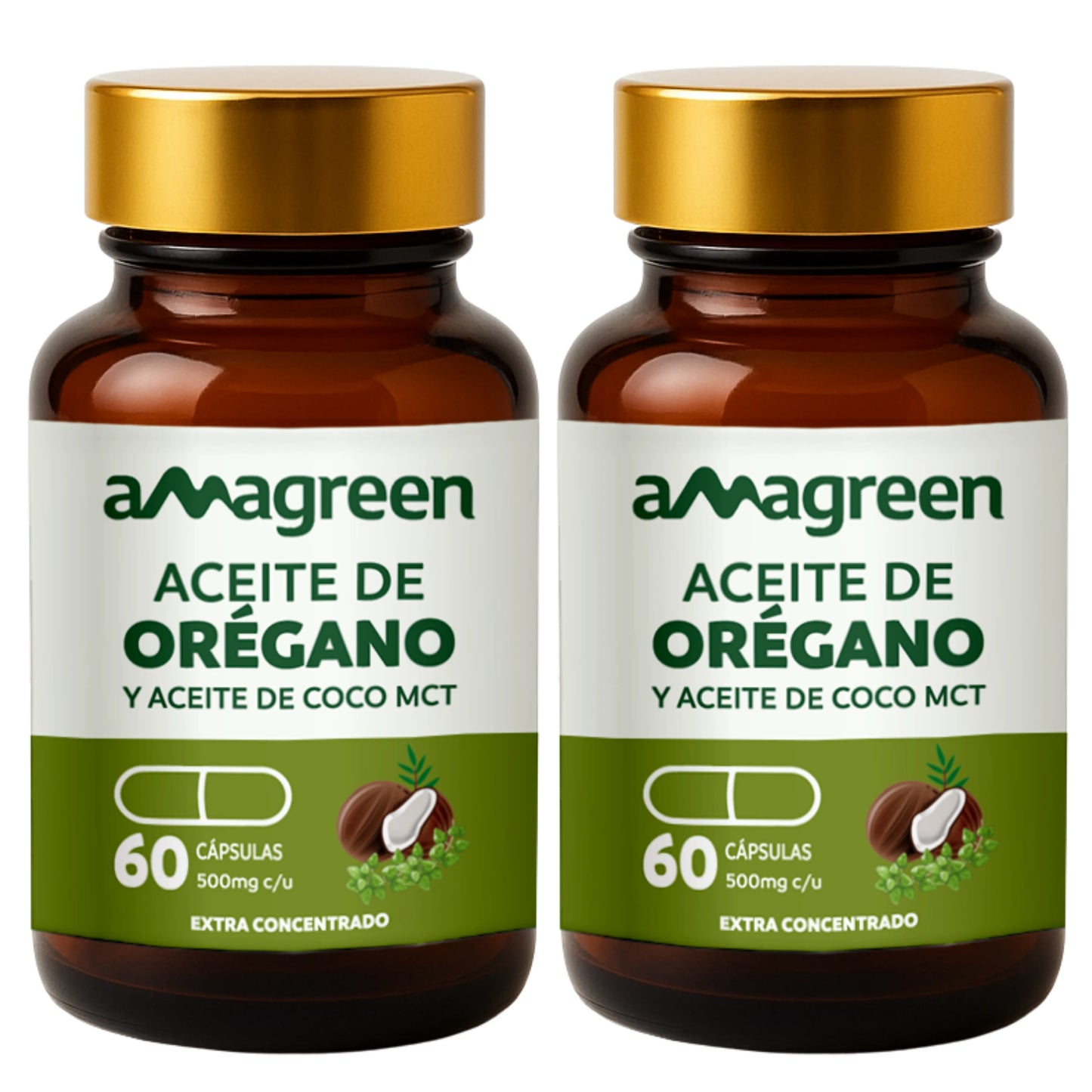 Cápsulas de Aceite de Orégano y aceite de coco MCT 60 unidades | formulado 2 en 1